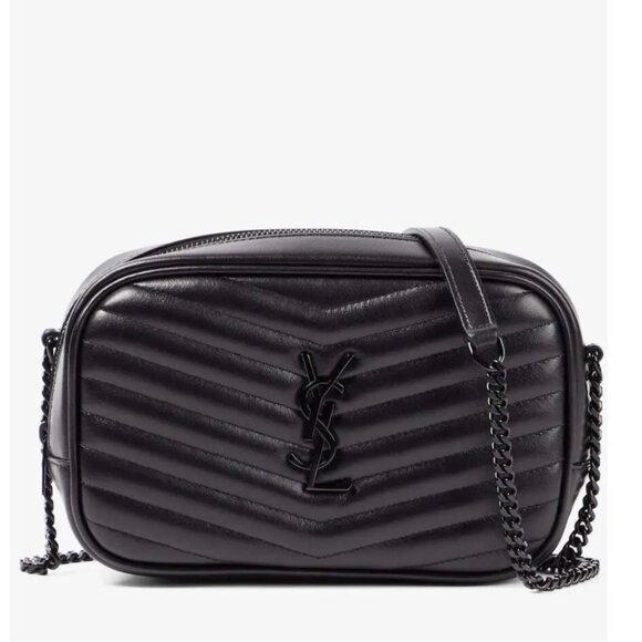 Saint Laurent Handbags - Saint Laurent Black Lou Mini Leather Shoulder Bag